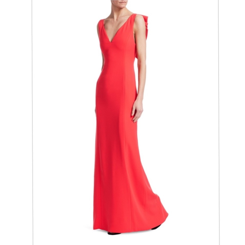 Emporio Armani Butterfly Back V-Neck Gown.
